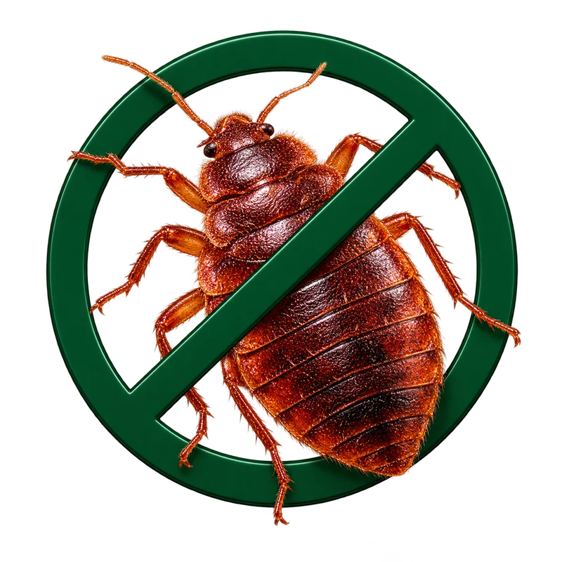 Przekreślona pluskwa — symbol zwalczania szkodników